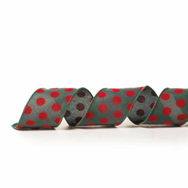 Imagem de Fita Natalina Vrd C/poá Vrm 1un 6,3cmx9,14mts 1141757