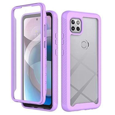 Imagem de YUNCHAO Caixa de telefone Para Motorola Moto One 5G Ace Starry Sky Solid Color Series à prova de choque PC + TPU Case com filme PET capa para celular