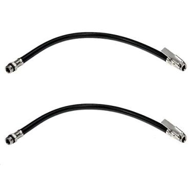 Imagem de Mangueira de borracha para bomba de ar de liga de zinco Modengzhe com 2 peças e válvula de pneu padrão fina para carro caminhão preto