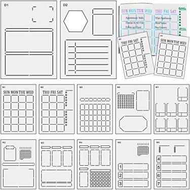 Imagem de 12 peças Speedy Spreads Diário DIY Modelos de Diário Reutilizáveis Semanal Mensais Estênceis Conjunto de Planejador de Plástico para A5 Bullet Dot Grid DIY Notebook Diary