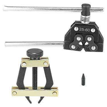 Imagem de Motoforti Kit de ferramentas de corrente de rolo 25-60 ferramenta de cortador de corrente de rolo suporte de extrator de corrente conexão para bicicleta motocicleta Go Kart ATV corrente substituição de aço carbono preto