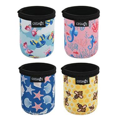 Imagem de CM Macio Neoprene 221 ml Mini Isoladores de Mangas de Lata Resfriável Capas de Lata Elegante para Bebidas Energéticas e Latas de Cerveja (4 peças)