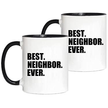 Imagem de Best Neighbor Ever Mugs Set Housewarming Welcome Gift for Neighbors Co-Workers Friends Novelty Moving Away Mugs Neighbor Birthday Idea Coffee Cup 11 oz 2-pack