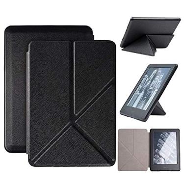 Imagem de ALMIGHTY Capa Origami para Kindle Paperwhite - Serve para todas as gerações Paperwhite antes de 2018, capa fina com função de despertar/hibernar automática para Amazon Kindle Paperwhite 1 2 3, preta