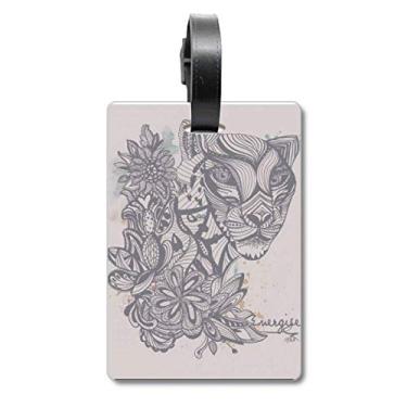 Imagem de Etiqueta de bagagem com desenho de leopardo e etiqueta de bagagem, Multicolorido.