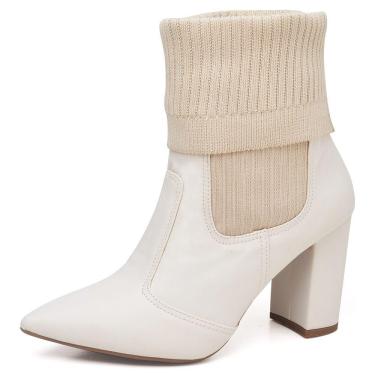 Imagem de Bota Cano Curto Ellas Online Salto Grosso Médio
