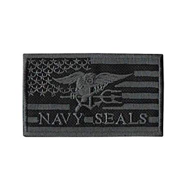 Imagem de Patch Bordado - Bandeira Americana Logo Navy Seals EUA DV80825-422 Termocolante Para Aplicar