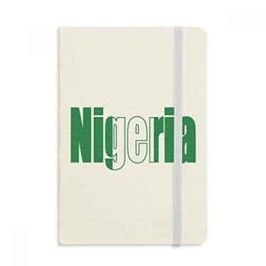 Imagem de Caderno com nome da bandeira do país da Nigéria, capa dura oficial, diário clássico