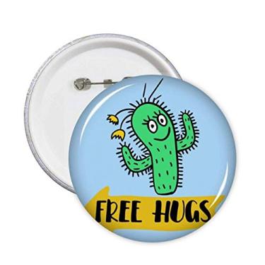 Imagem de Free Hugs Cactus Art Deco Gift Fashion Pins Emblema Emblema Acessório Decoração 5 peças