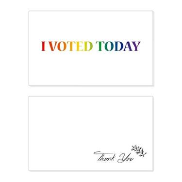 Imagem de LGBT Bandeira de arco-íris I Vote Today Cartão de agradecimento aniversário aniversário saudações casamento agradecimento