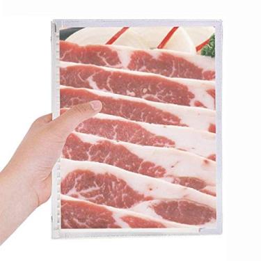 Imagem de Caderno de textura de carne de porco com folhas soltas diário recarregável