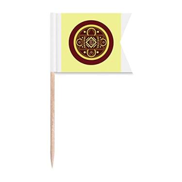 Imagem de Bandeiras de palito de dente com estampa misteriosa da Antiguidade para placa de queijo de bolo de festa