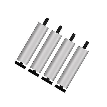 Imagem de ＫＬＫＣＭＳ 4 peças pés de sofá liga de alumínio móveis estilo moderno substituição de sofá para armários de banheiro assentos de amor prateleiras, prata 20cm