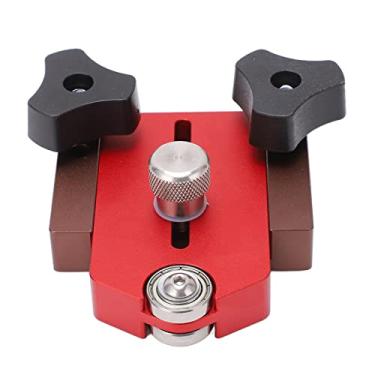 Imagem de Serra de Mesa Empurrando Suporte de Limite, Limitador de Serra de Mesa Vermelho Preto Liga de Alumínio Portátil para Artesanato