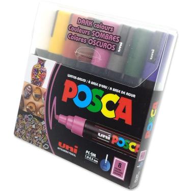 Imagem de Caneta Posca Uni-ball PC-5M DARK Colours - 8 Cores