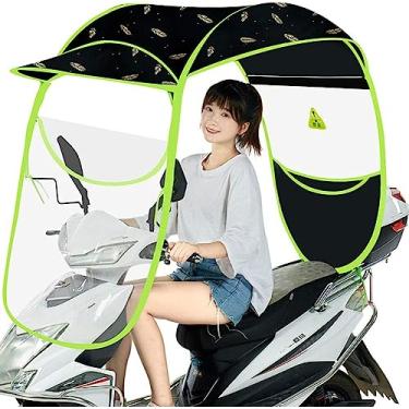 Imagem de SRSGF Toldo de cobertura de chuva universal para motocicletas elétricas, protetor solar à prova de chuva, para scooters, bateria de carro, motocicleta