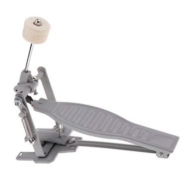 Imagem de Baosity Pedal de bumbo de mola única com batedor de lã para presente infantil, prata