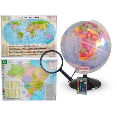 Imagem de Kit Globo Terrestre Profissional Prisma 30cm + Lupa + Mapas