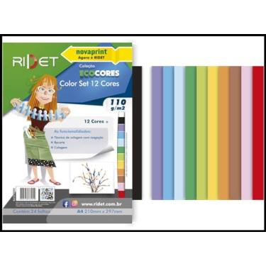 Imagem de Bloco Para Educacao Artistica Color Set A4 12Cor 110Gr 24Fls Pacote 111551