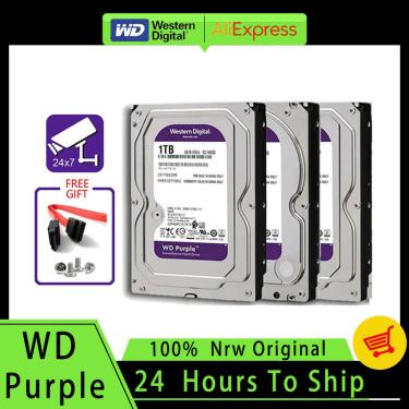 Imagem de Disco Rígido Interno de Vigilância WD-Purple  HDD  HD  Vigilância  CCTV  DVR  NVR  Cache 64M  SATA