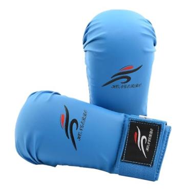 Imagem de UGPLM 1 par luvas de boxe equipamento de treinamento luvas de soco mão guarda sparring luvas de perfuração para karate luta sanda treino, azul M