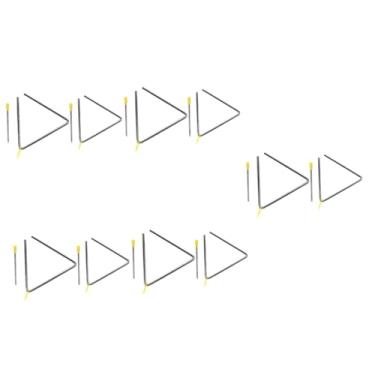 Imagem de 10 Conjuntos Sino Triângulo Instrumento Musical Triangular Brinquedos Musicais Instrumentos Triângulo Musical Percussão Triangular Tylonal Infantil Música Filho Aço Inoxidável