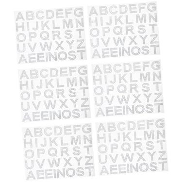 Imagem de Totority 6 Folhas Adesivos de strass com letras acrílicas acessório faça você mesmo adesivos com letras brilhantes copos de água decoração de diamante adesivos de letras charme