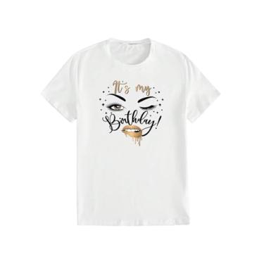 Imagem de WDIRARA Camiseta feminina tropical estampa gráfica meia manga gola redonda camiseta grande verão top, Estampa branca, P
