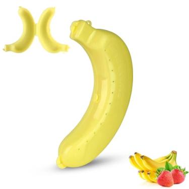 Imagem de protetor de banana para frutas,Armazenamento de recipiente para almoço, suporte para banana fofo, caixa para caixa protetora de banana para frutas, armazenamento para recipiente para almoço(Yellow)