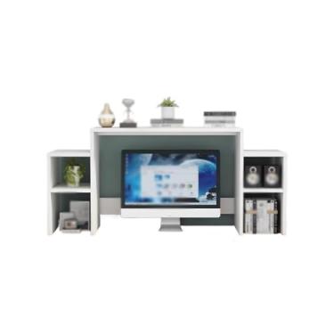 Imagem de GRFIT Suporte de impressora para aumentar a altura do armazenamento, prateleira simples para monitor de mesa, prateleira de armazenamento, tela, teclado de mesa, impressora (cor: A, tamanho: pequeno)