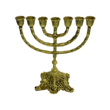 Imagem de Castiçal de Metal Dourado Ouro Para 07 Velas 30x26x15cm
