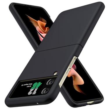 Imagem de YSLBWLE Capa para Samsung Galaxy Z Flip 3 5G, fina e de grau militar, capa protetora rígida à prova de choque preta 20-zflip3-01