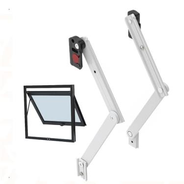 Imagem de Braço Articulado Duplo P/Janela Basculante (maxim Ar) Max Ar 400mm 40cm Linha Suprema 1 Par (Branco)