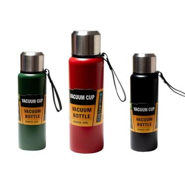 Imagem de Garrafa Térmica Aço Inox 304 C/Parede Dupla Vedação à Vácuo Capacidade 1L Ideal Para Bebidas Quentes e Frias Camping Academia Viagens (Vermelho Fosco)