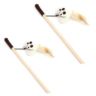 Imagem de Legou Bastão de provocação de madeira para animais de estimação, brinquedos para gatos, bastões de provocação, cor da imagem, 3, 2 peças