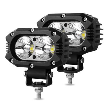 Imagem de Rigidhorse — Luzes LED de 10 cm, 80 W, 8000 lm, 6500 K, holofotes de neblina, Xenon IP67, impermeável, branca, super brilhante, para dirigir, caminhão, barco, trator, ATV, UTV, 4X4, pacote com 2