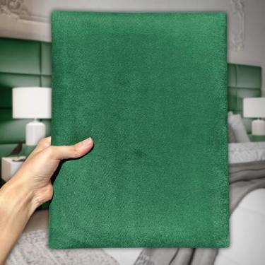 Imagem de Cabeceira Estofada Modular Cama Solteiro Casal Queen King Painel 1 Módulo Adesivo 40X30cm (Verde)