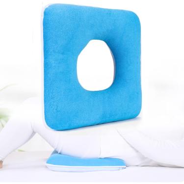 Imagem de Almofada anti-escaras para cadeira de rodas, para alívio de pressão de pacientes acamados, almofada de rosquinha para hemorróidas, alívio de pressão, feridas de cama, azul, cinza