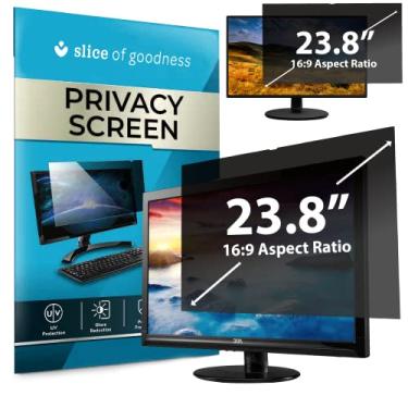Imagem de Slice of Goodness Filtro de tela de privacidade de computador para monitor widescreen - antirreflexo, redução de luz azul e protetor de proteção de privacidade - Proporção de tela 16:9 de 23,8