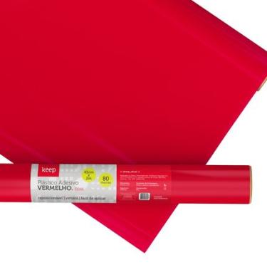 Imagem de Plástico Adesivo Vermelho 0.05mm PVC 45cm x 2m Keep - EI066OUT [Reembalado] EI066OUT