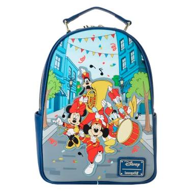Imagem de Loungefly Bolsa de ombro feminina com alça dupla da Disney Mickey Mouse, Multi, One Size