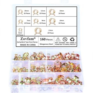 Imagem de 160 peças de clipes de mola para mangueira de combustível, tubo de água, tubo de ar, fixador de mangueira de vácuo de silicone