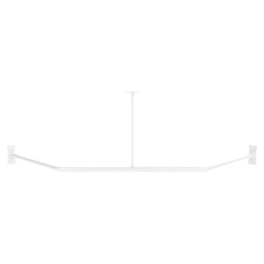 Imagem de Naiture Corner Haste de cortina de chuveiro de alumínio em forma de diamante, 46 x 46 cm, acabamento branco brilhante, com suporte de teto para banheiro, banheira, armário ou provador, espaço privado