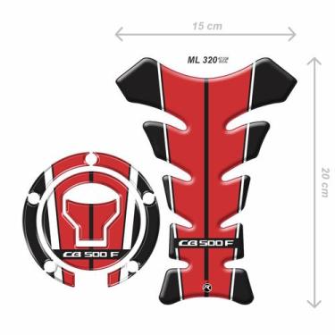 Imagem de Protetor De Tanque + Bocal - Cb 500f Vermelho/preto Resitank