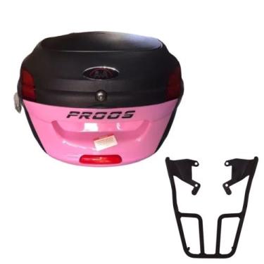 Imagem de Baú 34 litros Rosa com Bagageiro para CG TITAN 160 2016 em diante - Aw