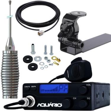 Imagem de Radio Px 40 Canais Antena Cromada Inox Force 2,70m Suporte Adaptável C