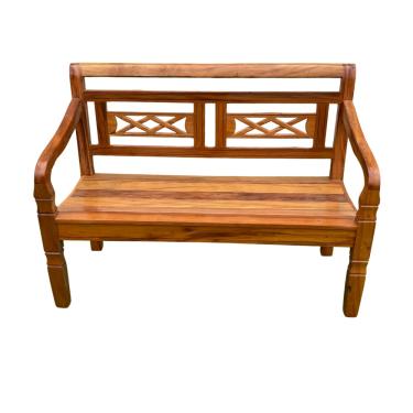 Imagem de Banco Namoradeira 2 Lugares Madeira Peroba Rosa Modelo X Sudeste Rústico