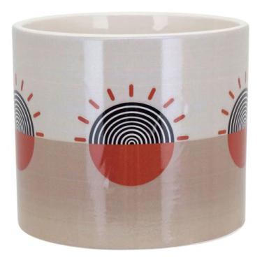 Imagem de CACHEPÔ CERÂMICA VASO DECORATIVO PLANTA 11x13x13cm CINZA - NH, Materia