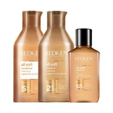 Imagem de Hidratante Redken All Soft Kit  Shampoo + Condicionador + Óleo, Kit