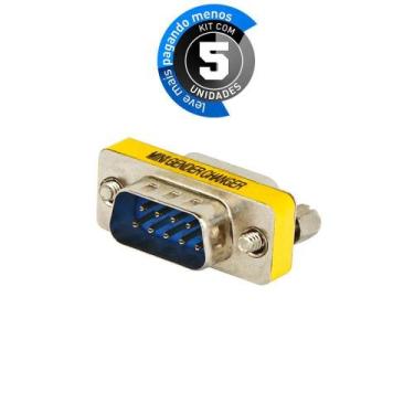 Imagem de Emenda Db9 Macho 9 Pinos - Kit Com 5 - Cirilo Cabos